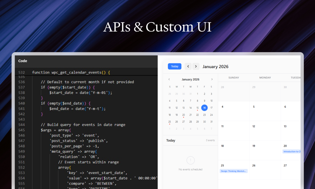APIs and Custom UI Demo