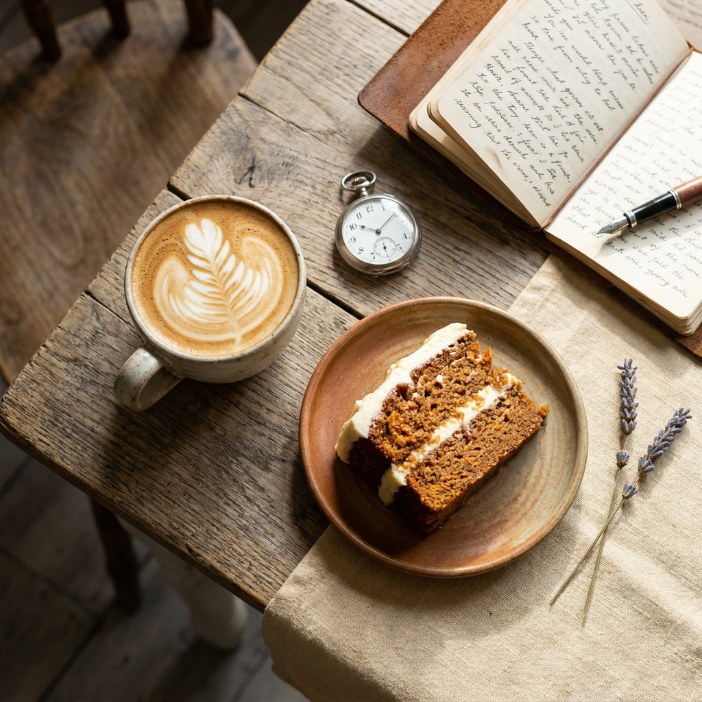 Cappuccino with cake